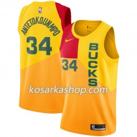Dres Milwaukee Bucks Giannis Antetokounmpo 34 Nike 2018-19 City Edition Žuti Swingman
